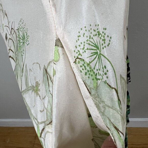 Anthropologie Vanessa Virginia Rainforest 100% Silk Dress Cream Floral Size XSP - Picture 8 of 16